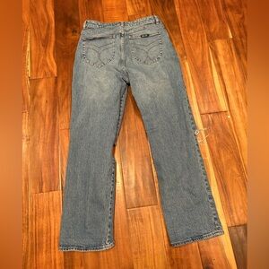 Rollas Vintage Straight‎ Leg Jeans Distressed Knee Raw Hem rolla’s (0326)